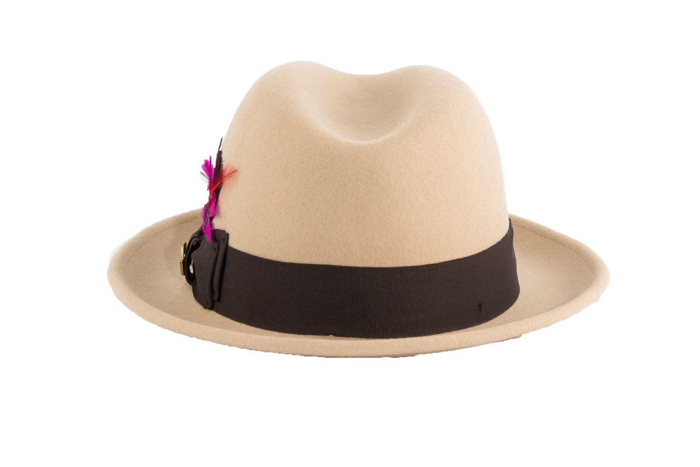 Brooks Trilby Soft 100% Australian Wool Felt Body with Removable Feather tan brown hat Great for Travel
