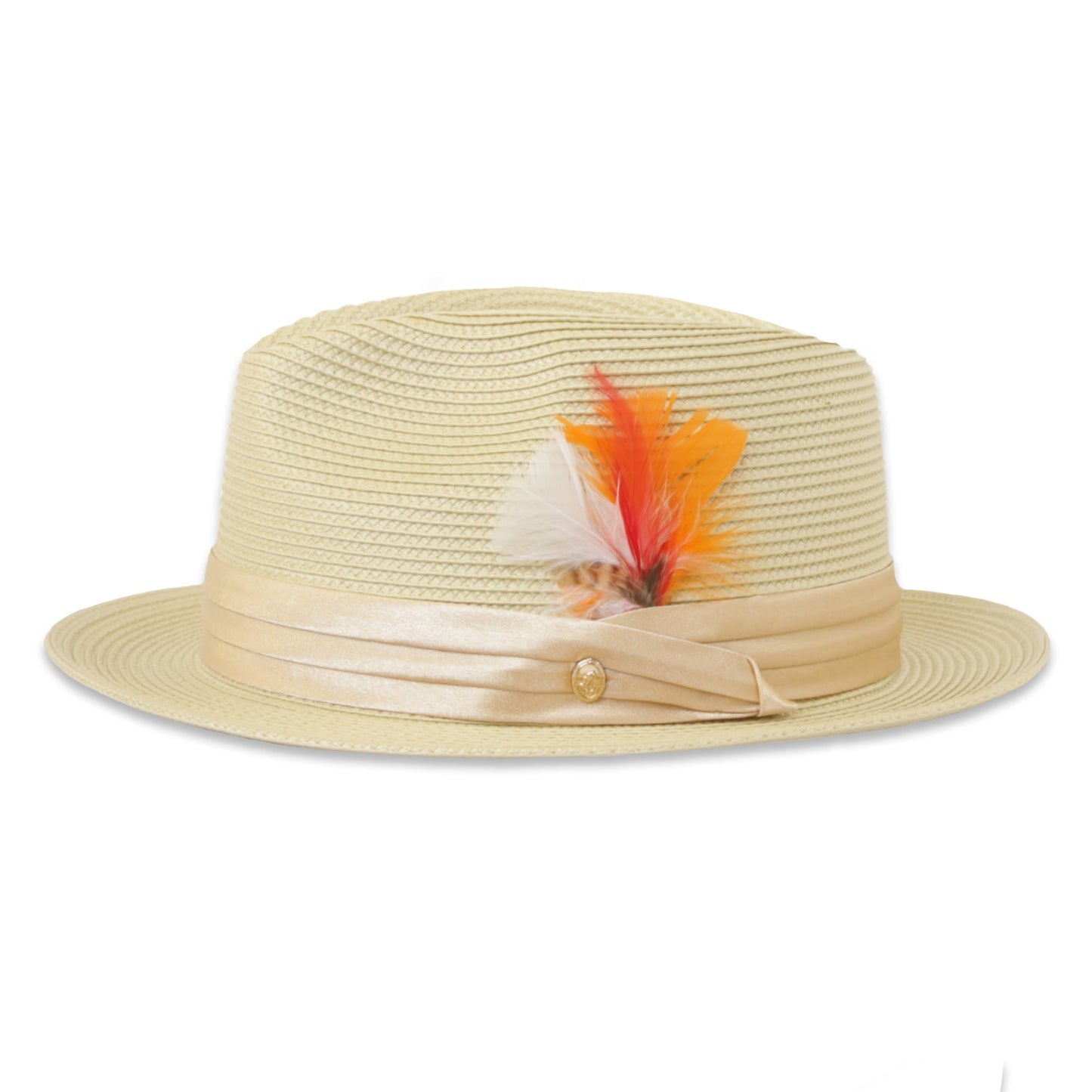 Ridge Crushable Straw Hat Fedora in Beige