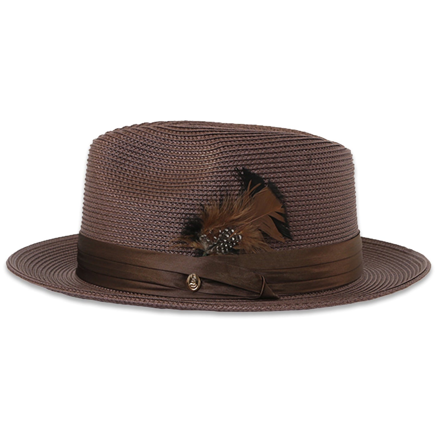 Ridge Crushable Straw Hat Fedora in Brown