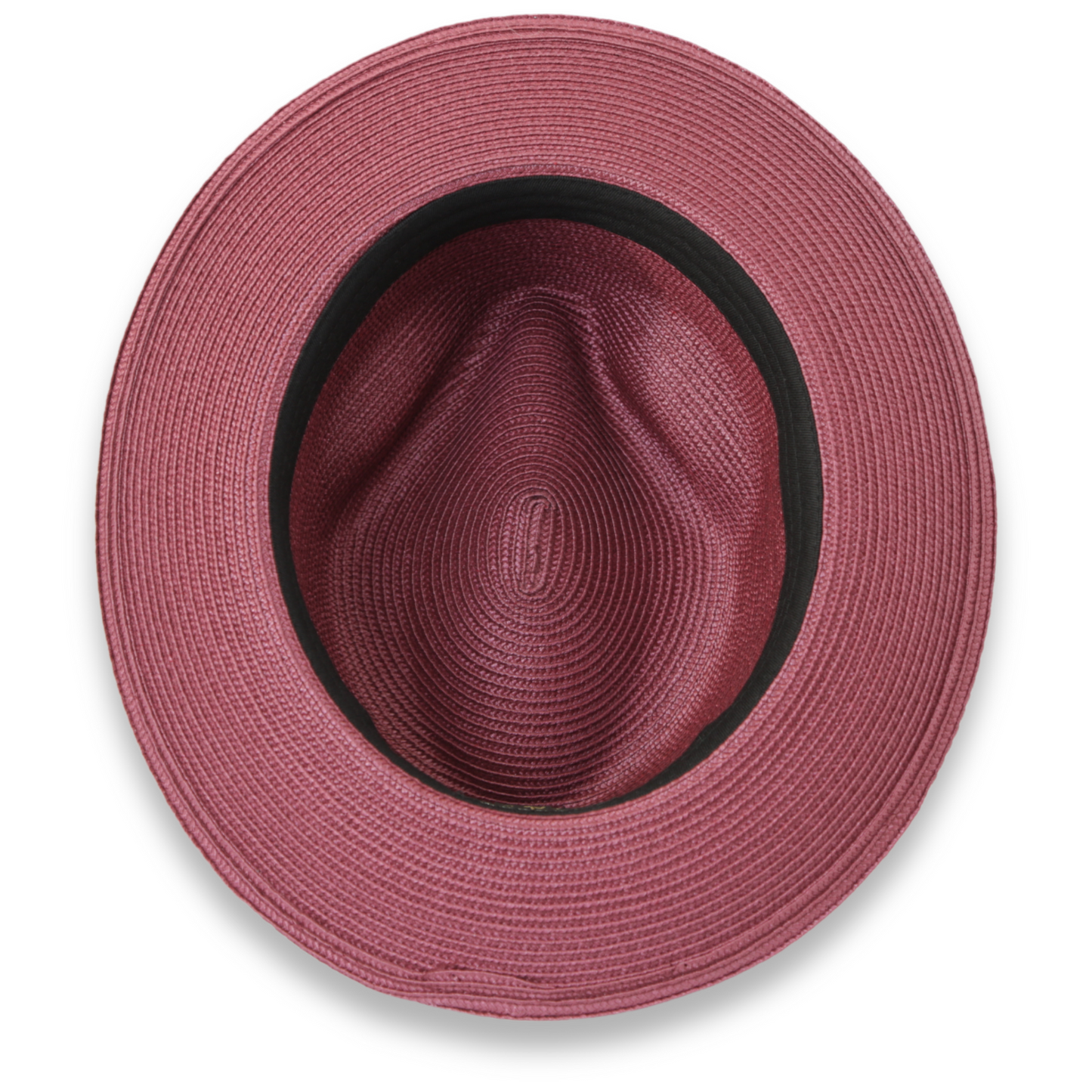 Ridge Crushable Straw Hat Fedora in Burgundy