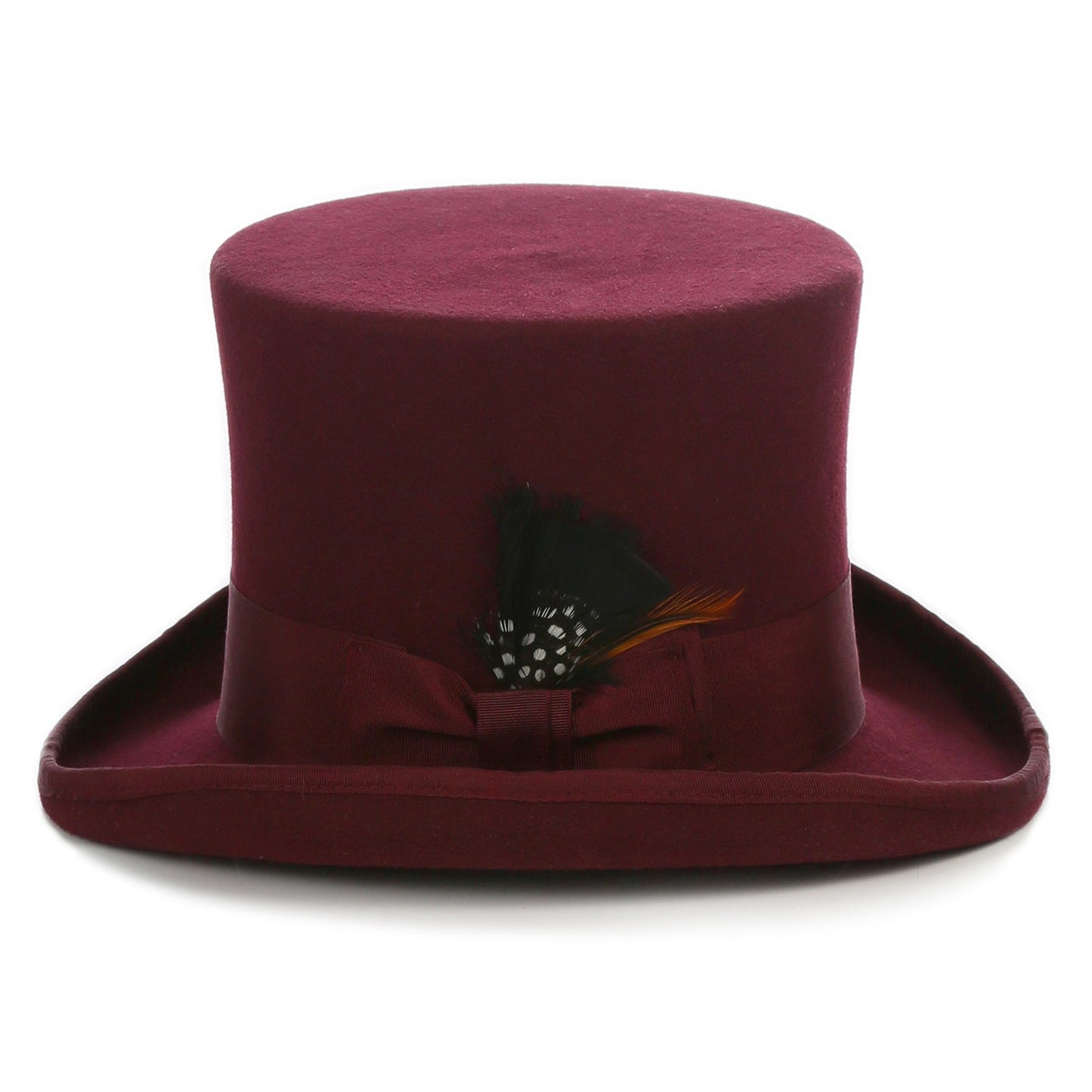 Premium Wool Burgundy Top Hat - FHYINC best men's suits, tuxedos, formal men's wear wholesale