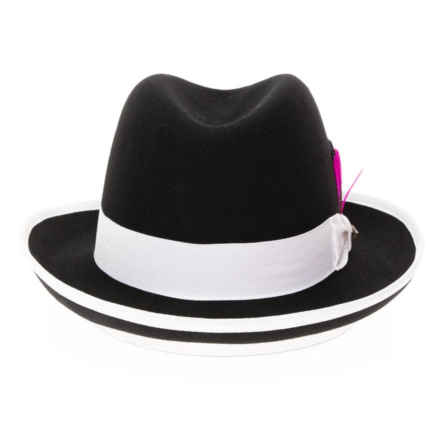 Ferrecci Premium Black And White Godfather Hat - Ferrecci USA