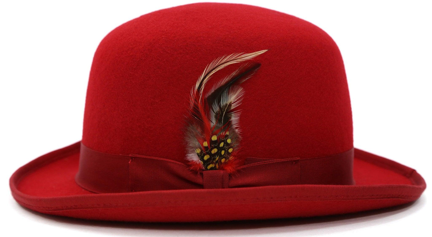 Premium Wool Derby Hat - Red - Ferrecci USA