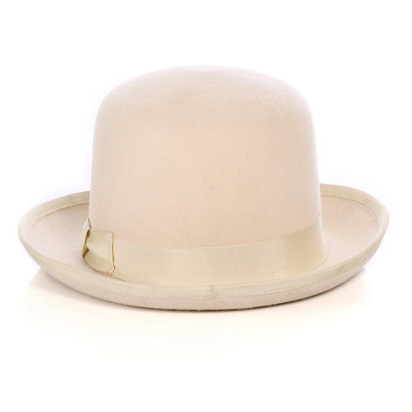 Premium Wool Off-White Derby Bowler Hat - Ferrecci USA