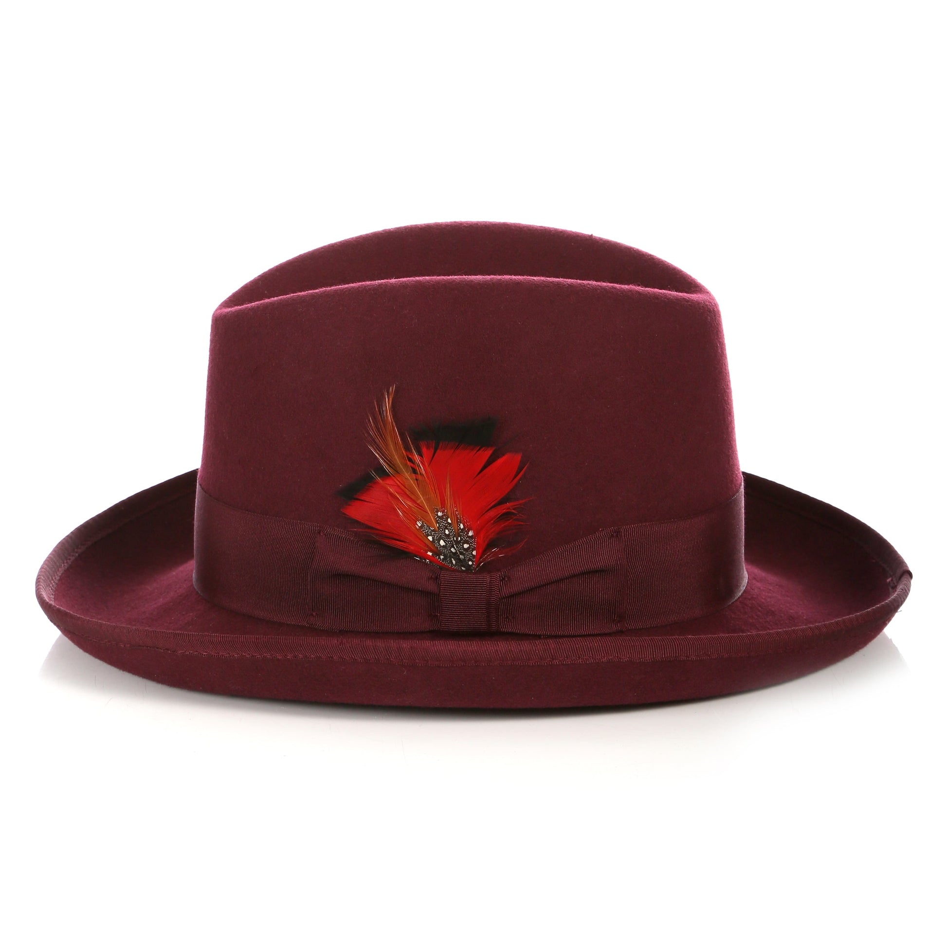 Premium Burgundy Godfather Hat - FHYINC best men's suits, tuxedos, formal men's wear wholesale