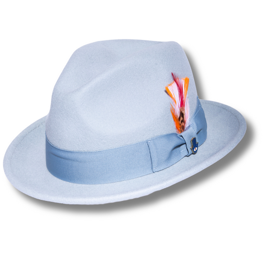 Brooks Soft 100% Australian Wool Felt Body With Removable Feather Grey Hat Great For Travel