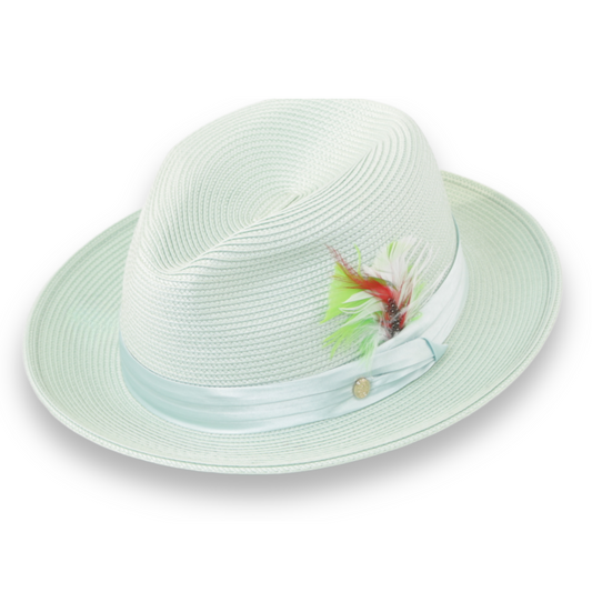 Ridge Crushable Straw Hat Fedora in Jade