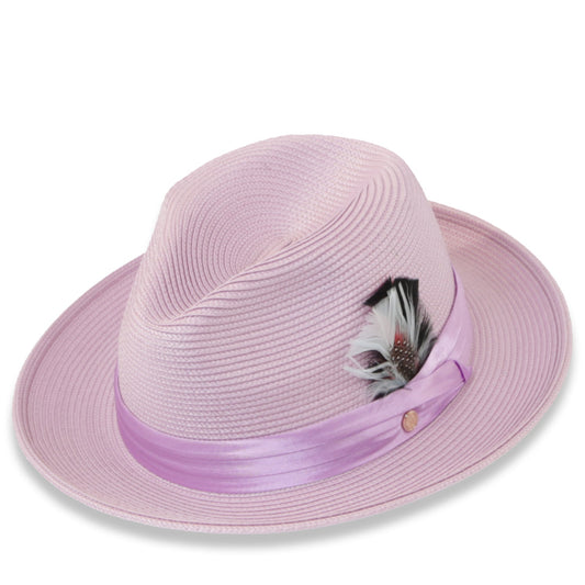 Ridge Crushable Straw Hat Fedora in Purple