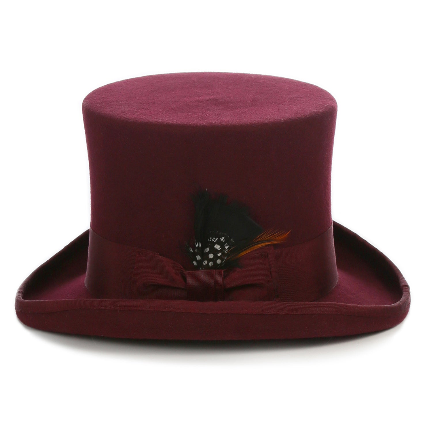 Premium Wool Burgundy Top Hat - FHYINC best men's suits, tuxedos, formal men's wear wholesale