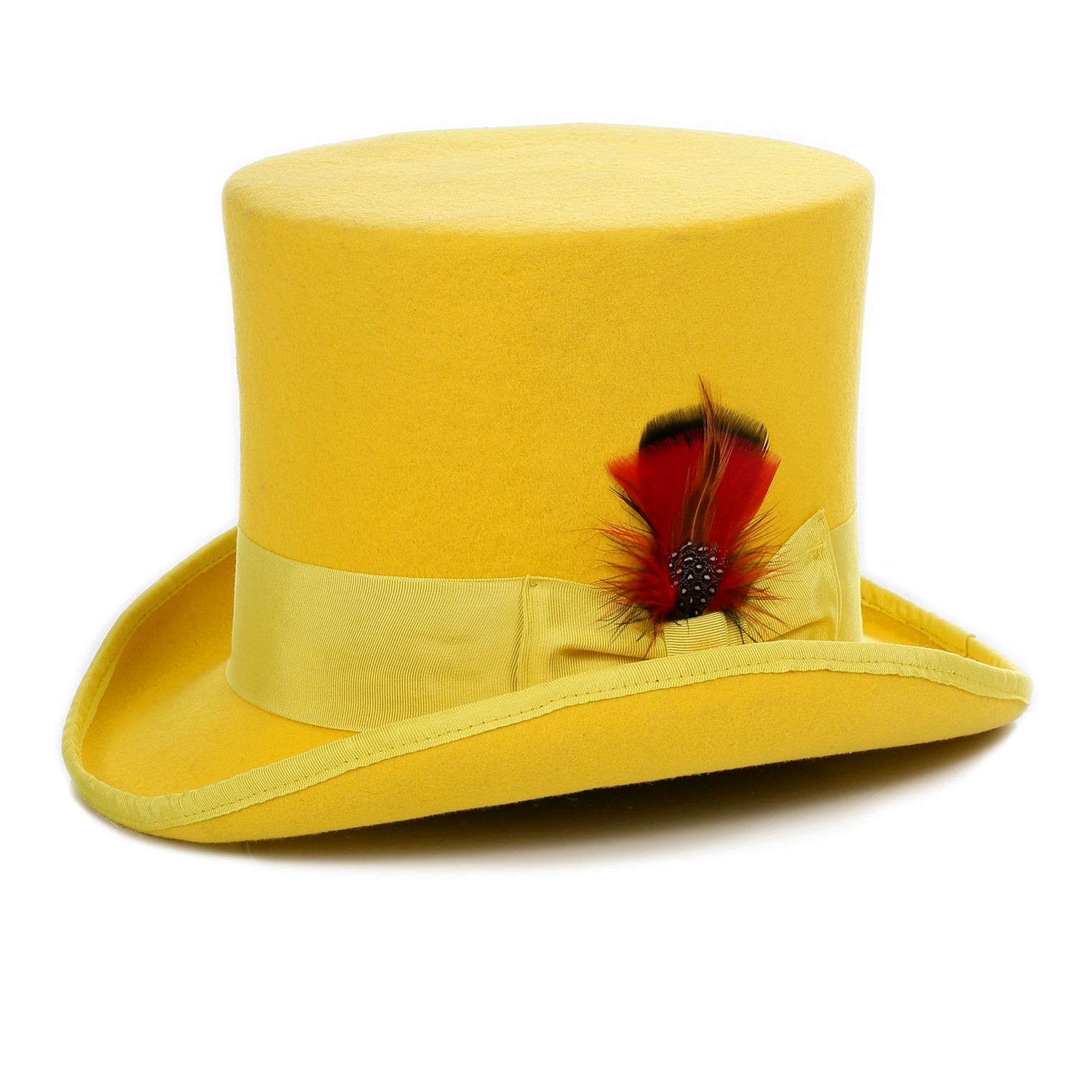 Premium Wool Yellow Top Hat - FHYINC best men's suits, tuxedos, formal men's wear wholesale