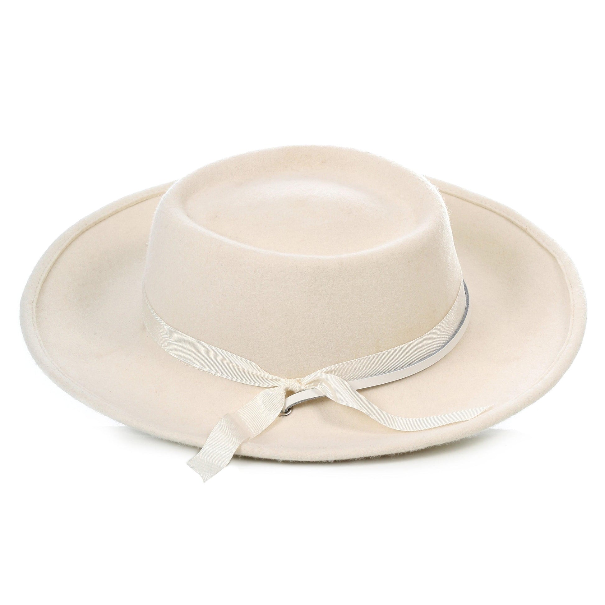 Off White Wide Brim Fedora - Earp - Ferrecci USA 